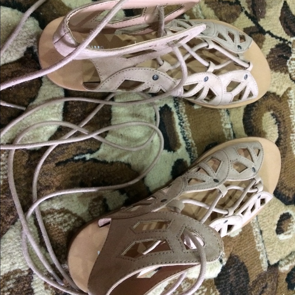 BRAND NEW lace up sandals. NEVER WORN